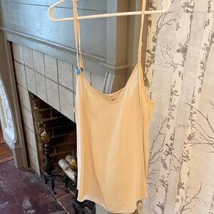 Simple Cream Satin Cami Tank